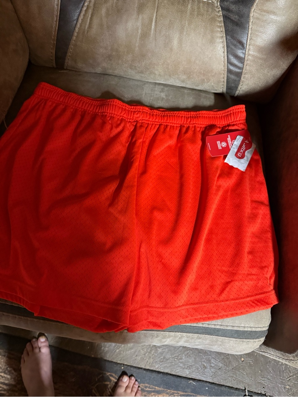 CO Bright Red Athletic Mesh Shorts